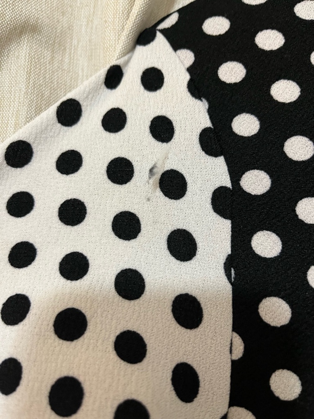 Polka Dot Asymmetric Ruffle Dress - Black & White - Picture 3 of 5